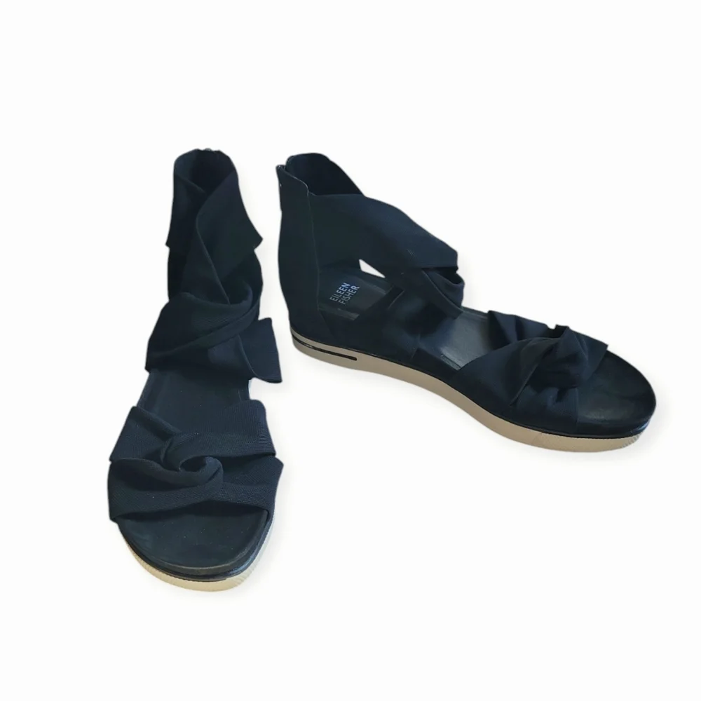 Eileen Fisher Zanya Platform Gladiator‎ Sandals Black